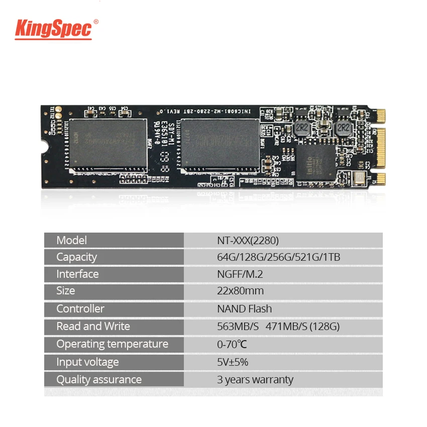 Kingspec SSD 2 ТБ M.2 NGFF 22X80mm модуль 2 ТБ SATA3 sata Внутренний твердотельный диск жесткий диск для ноутбука планшета компьютера ноутбука