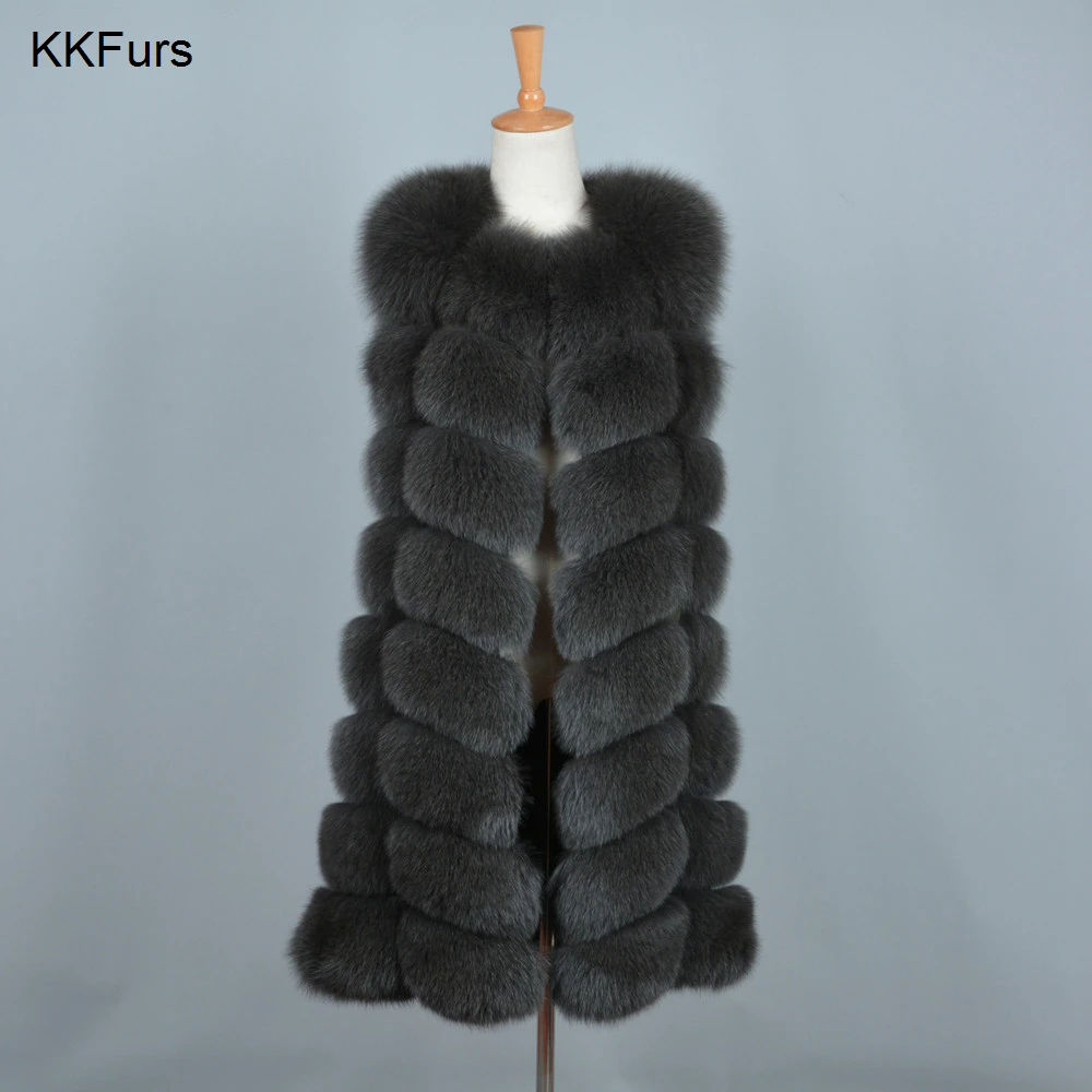 Новое поступление 2021 женские жилеты JKKFURS из натурального Лисьего меха женская