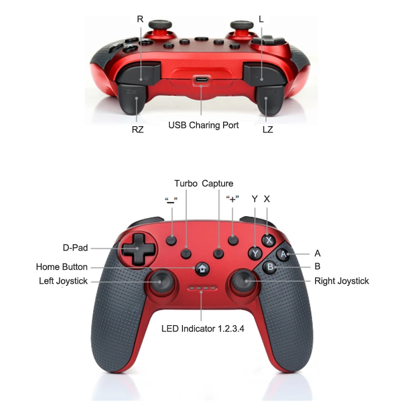 Беспроводной контроллер геймпада Bluetooth для Nintendo Switch игровой джойстик Pro консоли