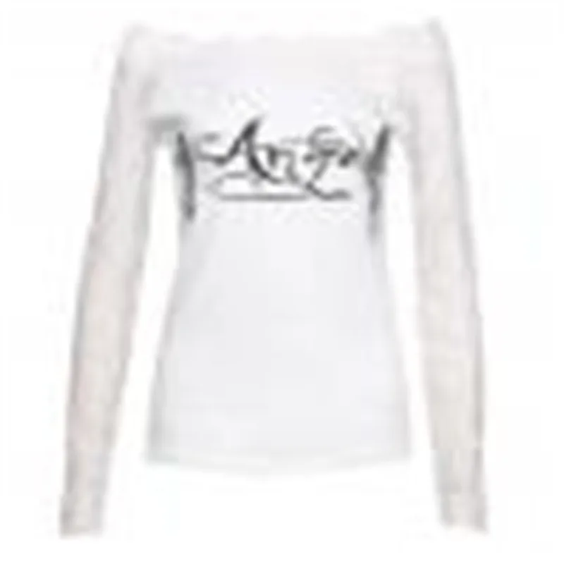 Женская кружевная рубашка с длинным рукавом Повседневная Свободная футболка