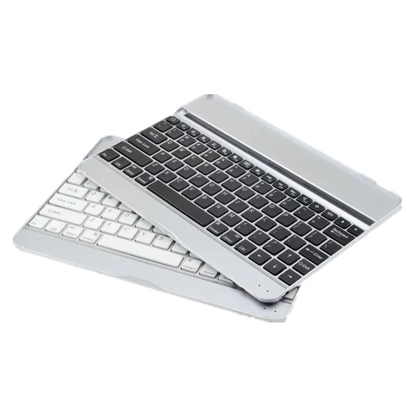 Ультра тонкий серебристый алюминиевый беспроводной Bluetooth чехол клавиатура для