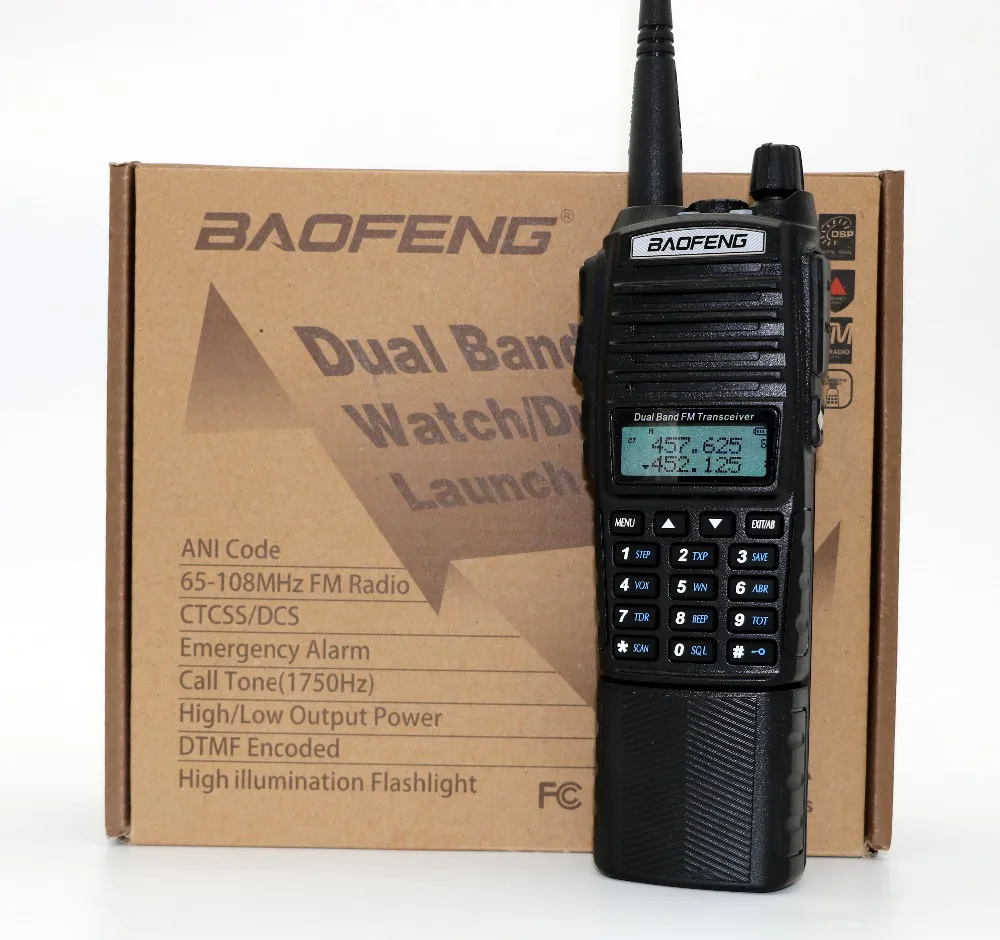 2 шт. BaoFeng UV 82HK иди и болтай Walkie Talkie с 3800 мАч большим сроком службы батареи 128CH VHF
