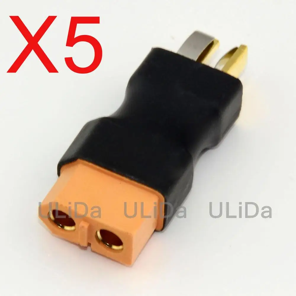 

5X XT60 Male To Male Deans T Adapter Connector For RC Car Helicopter Lipo Battery