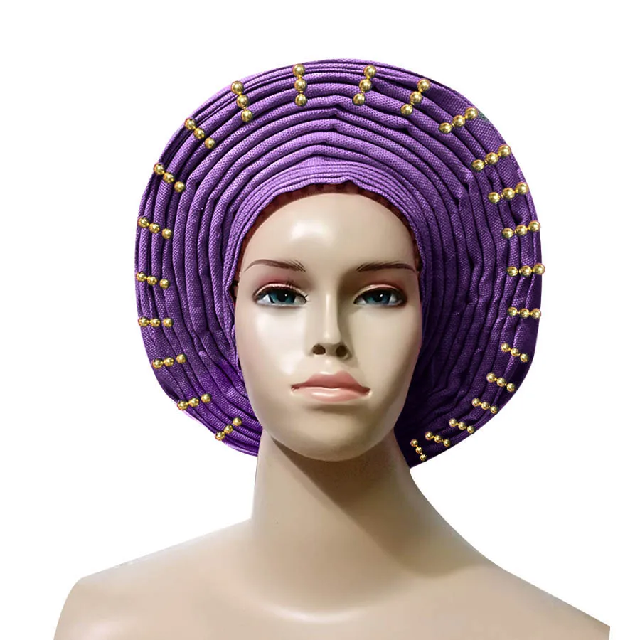 Женский головной убор в нигерийском стиле gele aso oke модный тюрбан с большими полями