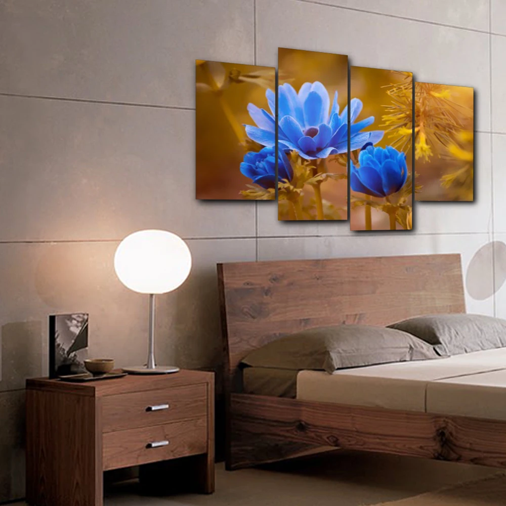 Laeacco Blue Anemone цветочный принт на холсте картина для украшения дома настенная