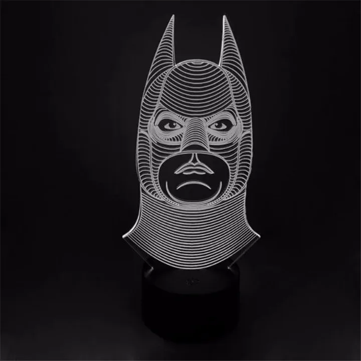 Новинка Бэтмен улыбка Джокера с двойным лицом 3D иллюзия Лампа светодиодный ночник USB настольные лампы спальня Lamparas 3D светодиодный