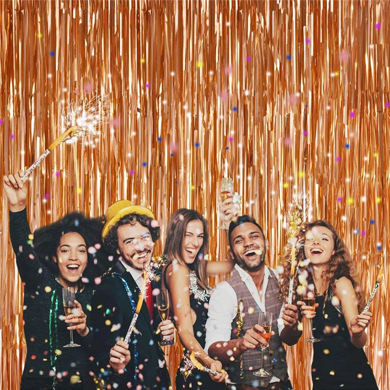 2 м Радужный фон шторы из фольги для фотосъемки товары дня рождения украшение