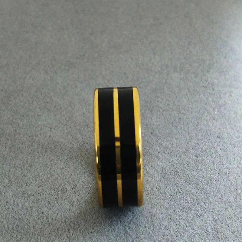 Модные черные Эмалированные кольца из нержавеющей стали 2021 ювелирные изделия