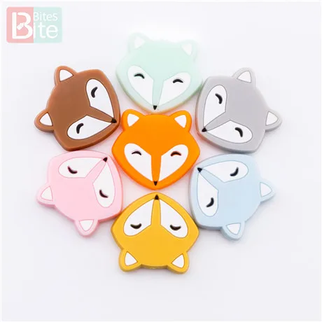 Fox mix Bite 5 шт. кролик силиконовые бусины пищевого качества силиконовые бусины-прорезыватели Детские Жевательные BPA бесплатно Товары для малышей Мини Кролик Детский Прорезыватель - Цвет: Fox mix