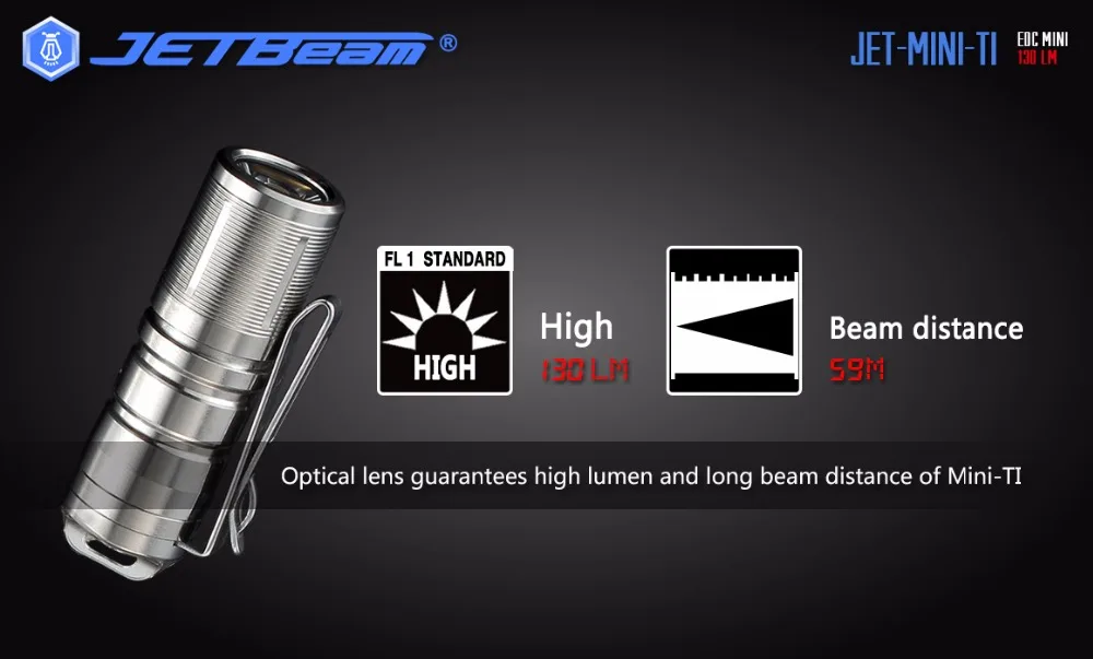 Jetbeam MINI-1 MINI-TI брелок фонарик XP-G2 светодиодный-130 люмен(есть аккумулятор 10180) EDC/Спорт на открытом воздухе/коллекционный фонарь