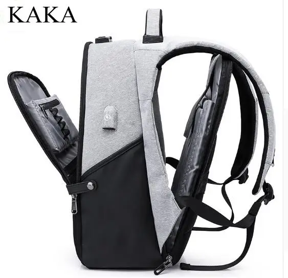Рюкзак для ноутбука KAKA с USB зарядкой Мужской Дорожный рюкзак школьная сумка