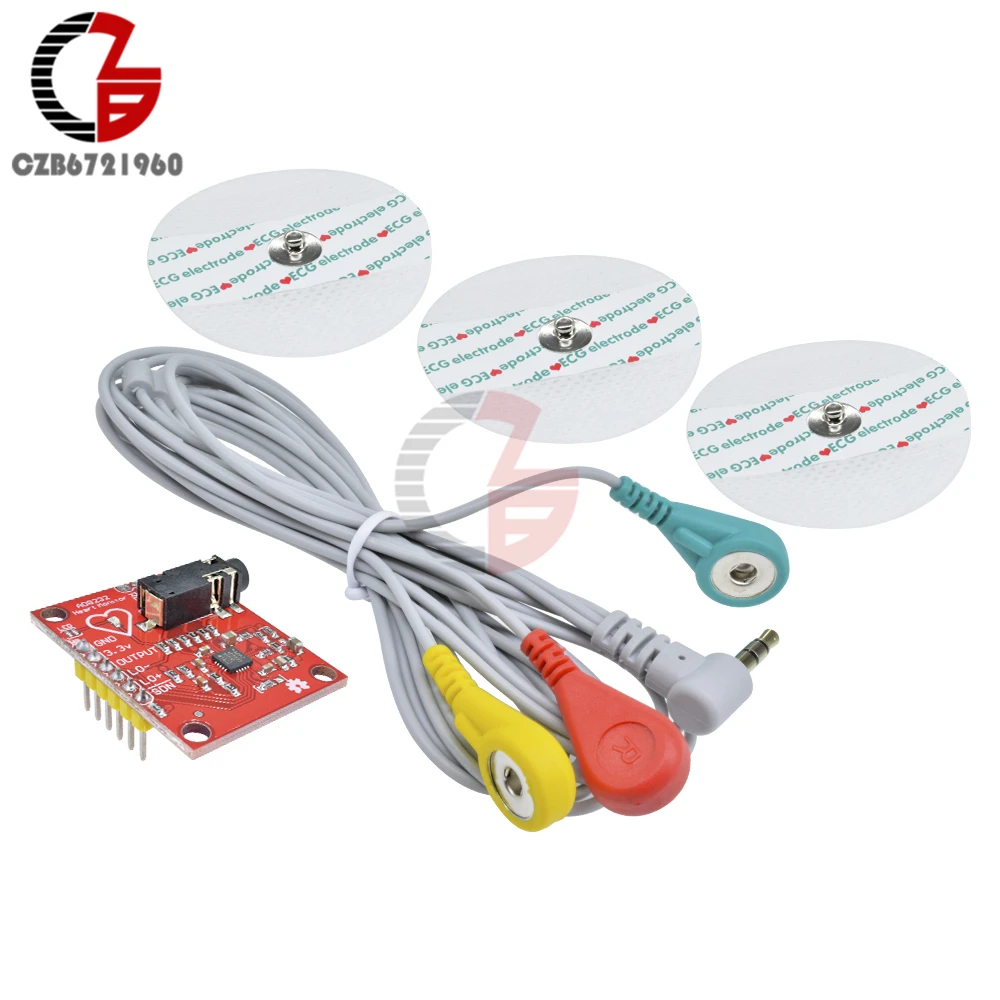 AD8232 модуль датчика мониторинга сердечных сокращений ЭКГ биопотенциальное