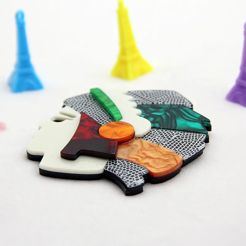 FishPeach новые большие акриловые индийские фигурки Броши для женщин девушек большая