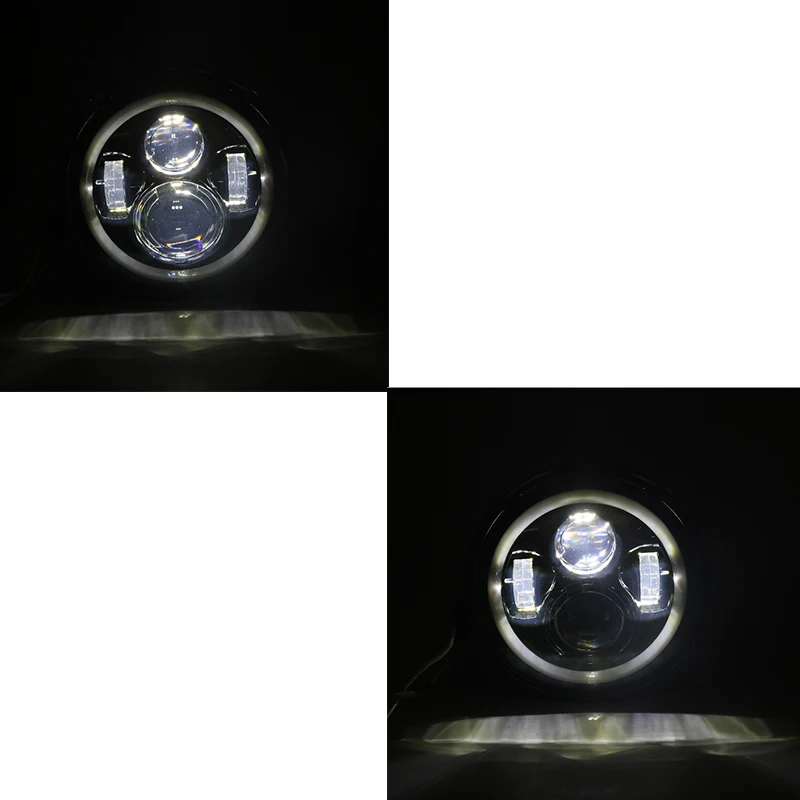 For Lada 4x4 urban Niva 7inch Headlamp Full Function RGB Halo Angel Eyes LED Headlight for Jeep JK LJ Accessories