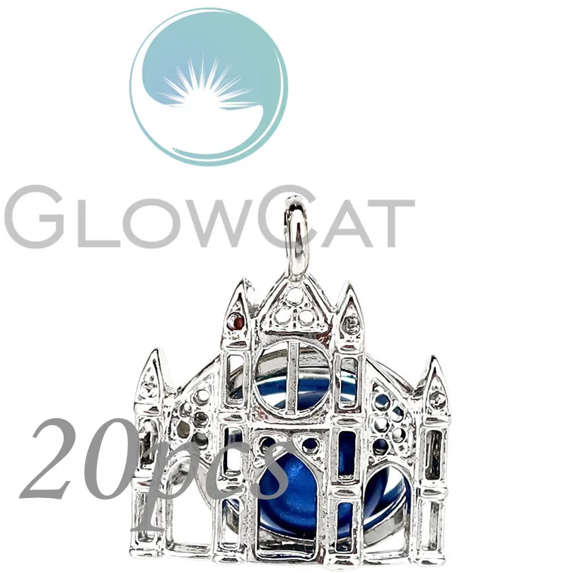 

20x Castle kingdom Beads Cage Locket Pendant Perfume Diffuser Pearl Cage KK1233
