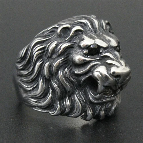 Newest Design Crystal Eyes Big Angry Lion King Ring 316L Stainless Steel Men Boy Fashion | Украшения и аксессуары