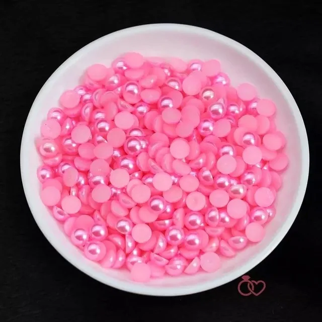 Pink 5000 шт./лот 2-14 мм Цветные имитация полукруглых жемчужин плоские бусины DIY - Цвет: Pink