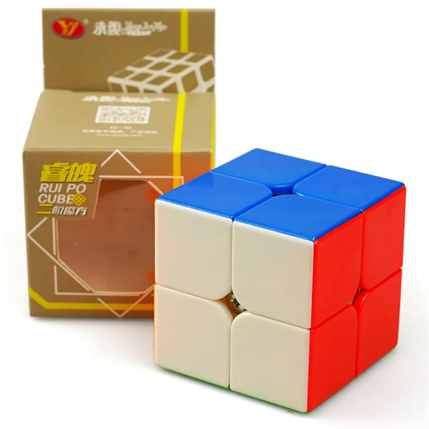 stickerless YongJun JY Yupo GuangPo RuiPo 2x2x2 легко играть волшебный куб классический цвет скорость головоломки кубики образования игрушки для детей подарок - Цвет: stickerless