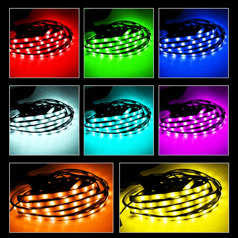 Шасси автомобиля Нижняя лампа окружающего света RGB Светодиодная лента неоновый декоративный атмосферный светильник Музыка Звук управление пульт дистанционного управления/приложение авто аксессуары
