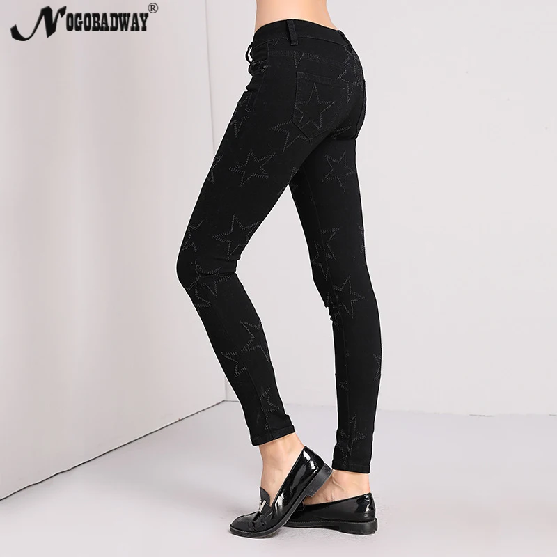 5XL Большие размеры середины талии узкие джинсы для женщин растянуть на осень-зиму