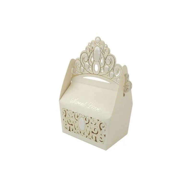 Ivory 10pcs High Quality Wedding Dragee Box Colorful Cake Packaging Box Paper Gift Boxes for Packaging Wedding Event& Party Supplies - Цвет: Ivory