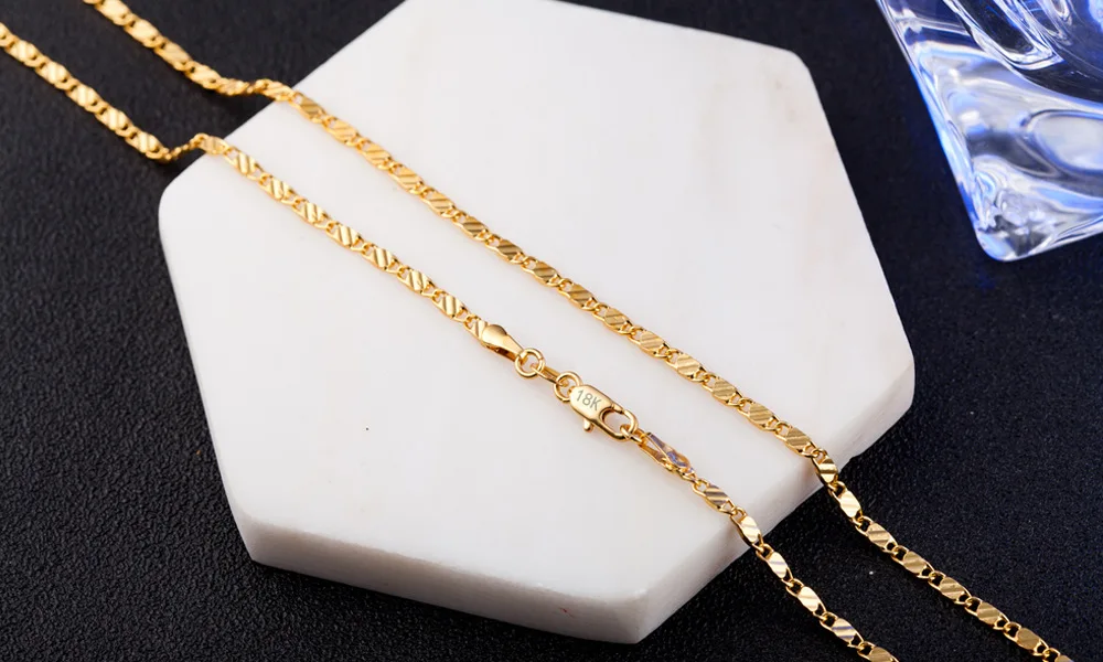 10 шт./лот 2 мм золото и серебро Цвет Slim Box цепи колье Цепочки и ожерелья для Для женщин Для мужчин малыш Модные украшения 16/ 18/20/22/24/26/28/30 дюймов - Окраска металла: Gold