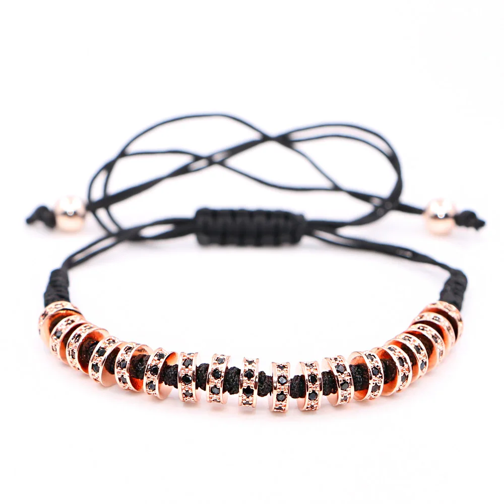 

Mestylish Black Zircon Stoppers Macrame Bracelet Briading Macrame Bracelet For Men Jewelry