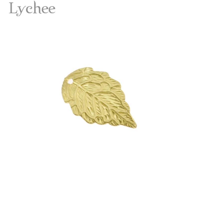Lychee Life 50pcs Vintage Brass Leaf Slices Gold Color Silver Scrapbooking Embellishment DIY Album Decoration | Дом и сад
