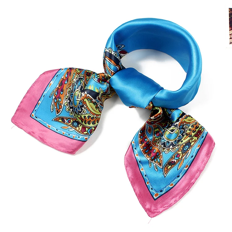 Бандана женский маленький квадратный шелковый шарф платок Повседневный 2017