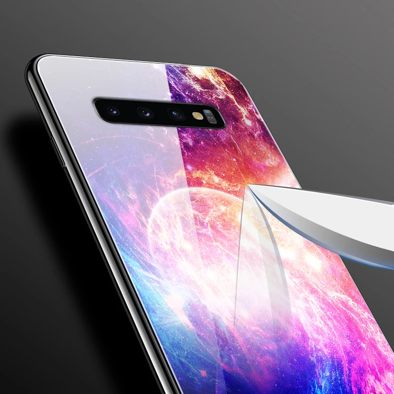 Чехол из закаленного стекла для samsung Galaxy S10 Plus, чехол s, мягкий бампер, Жесткий ПК, задняя крышка для samsung S10 Lite S10e e Funda S 10 Plus