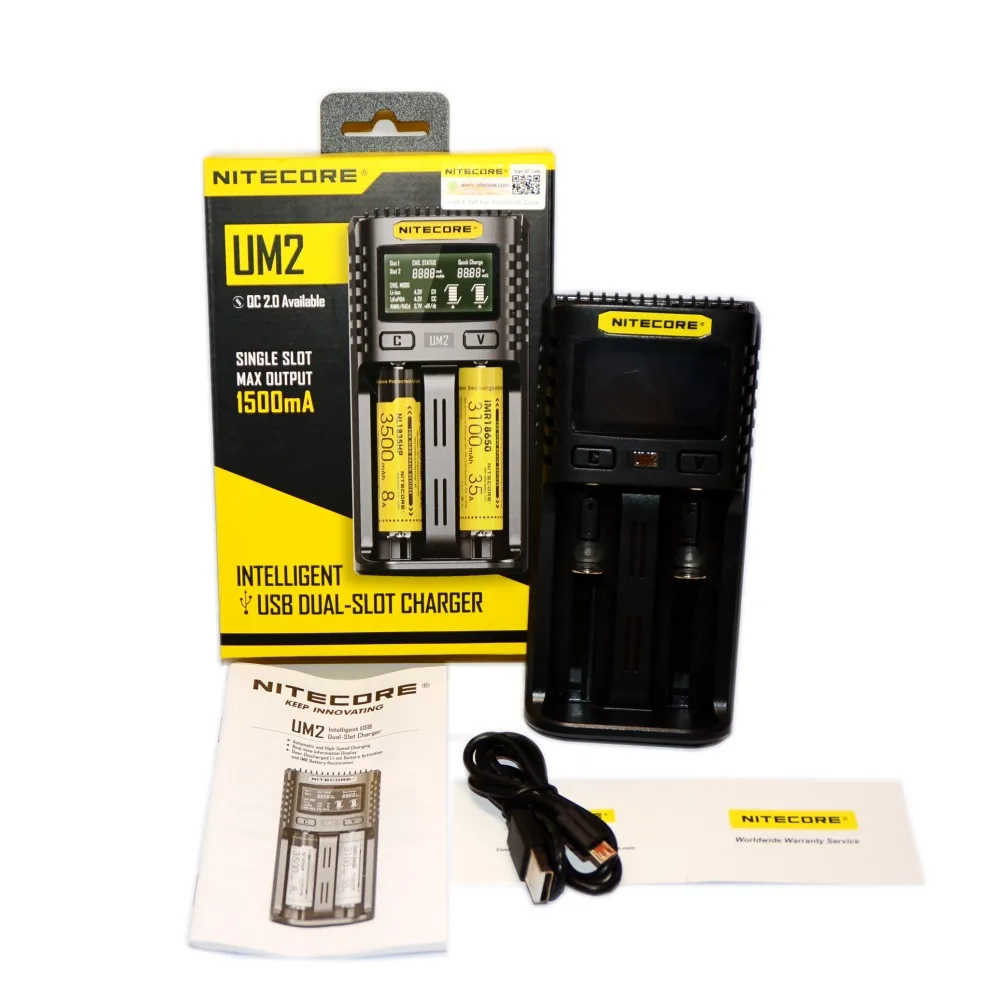 NITECOR UM4 UM2 C4 VC4 LCD Смарт зарядное устройство для Li-ion/IMR/INR/ICR/LiFePO4 18650 14500 26650 AA 3,7 1,2 V 1,5 V батареи D4
