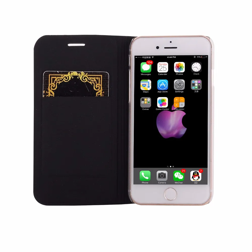 Оригинальный чехол из кожи для iPhone 8 P Флип Стенд телефон задняя крышка бумажник с