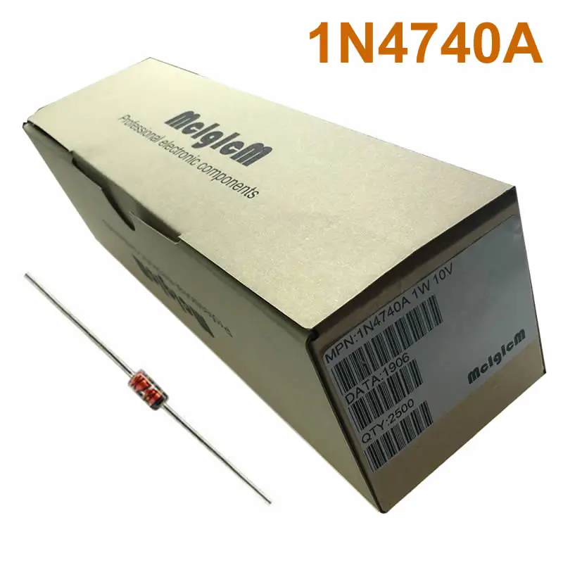 Диод Зенера MCIGICM 2500 шт. 10 В 1 Вт сквозное отверстие DO-41 1N4740 1N4740A | Электронные