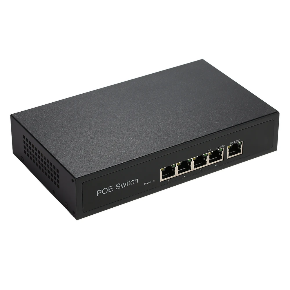 1 + 4 Порты 10/100 Мбит/с PoE выключатель инъектор Мощность over Ethernet IEEE 802.3af для камер VoIP