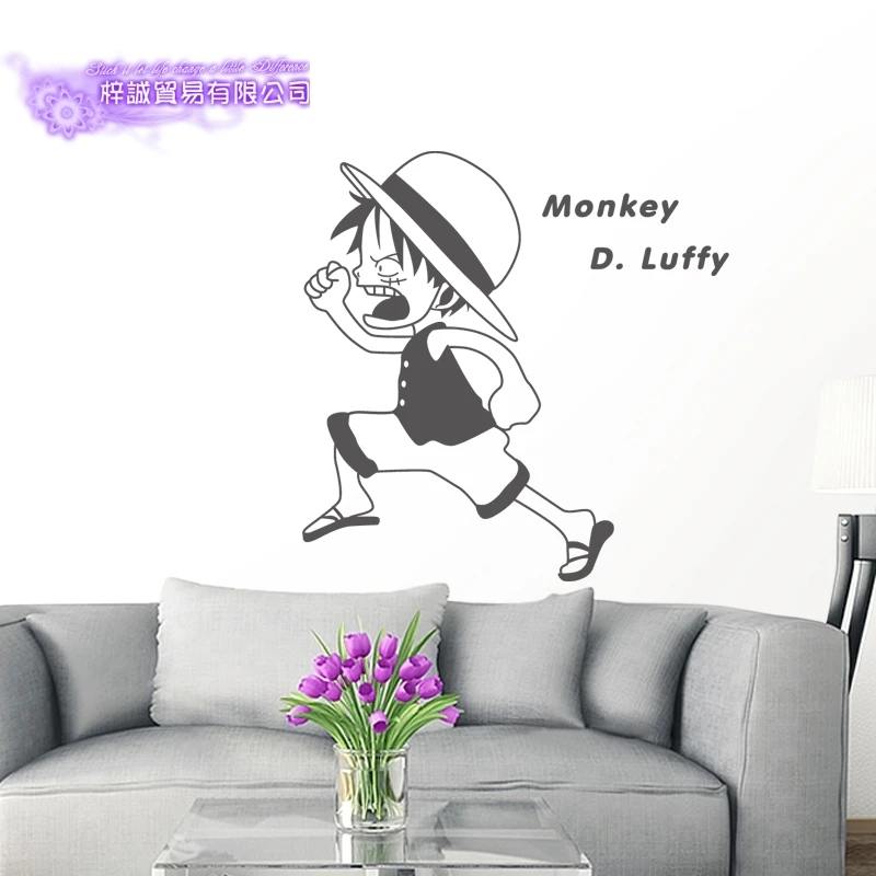 Виниловые наклейки на стену Luffy декоративные украшение для дома аниме один