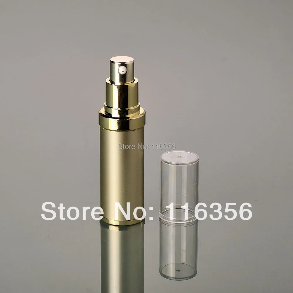 

15ML gold airless lotion plastic bottle with airless pump can used for Cosmetic Packaging
