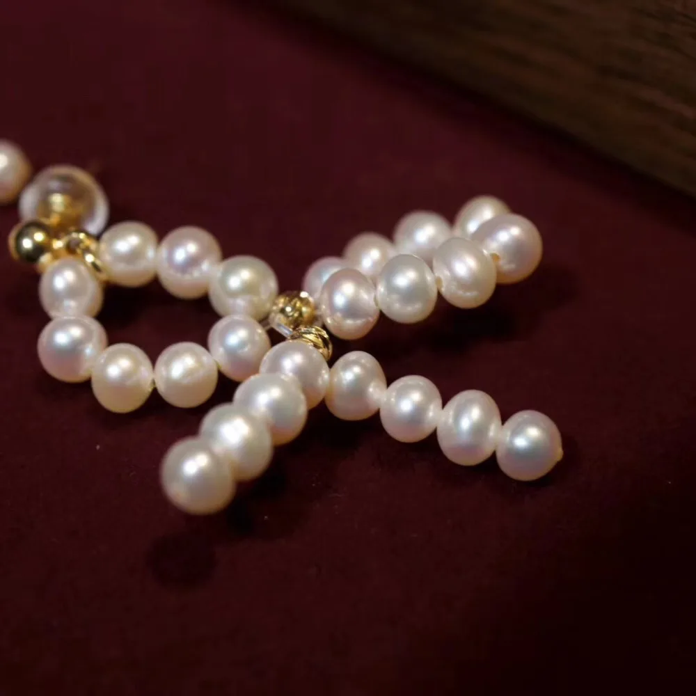 Женские сережки капельки ручной работы ANI 14 K золотые серьги с натуральным