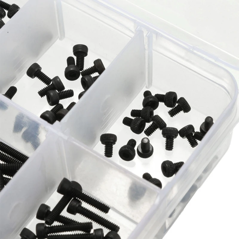 Лучшая цена 200 шт./компл. черный M2 шестигранный болт Шестигранная головка круглая