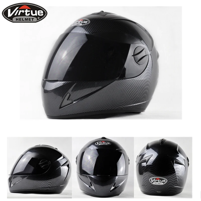 Мотоциклетные шлемы в горошек из углеродного волокна с двойными линзами для