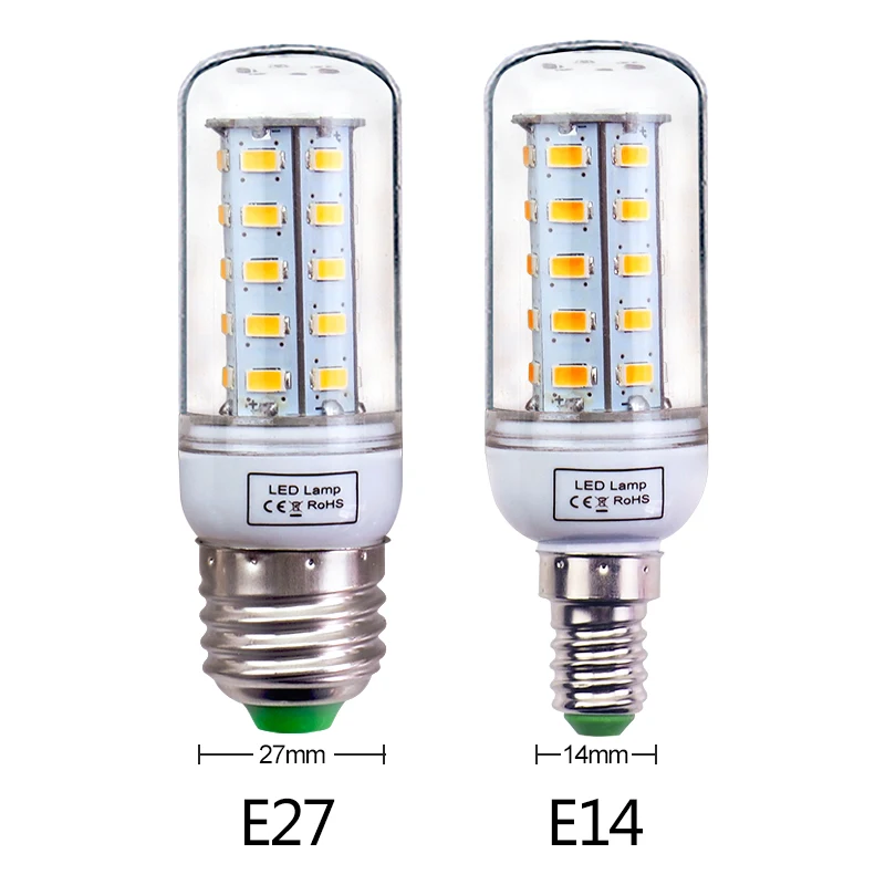 LED Bulb Corn E27 E14 220V Light SMD5730 Mini Smart IC Lamp 24/36/48/56/69/72LEDs Chandelier Home Decoration Z20 | Лампы и освещение