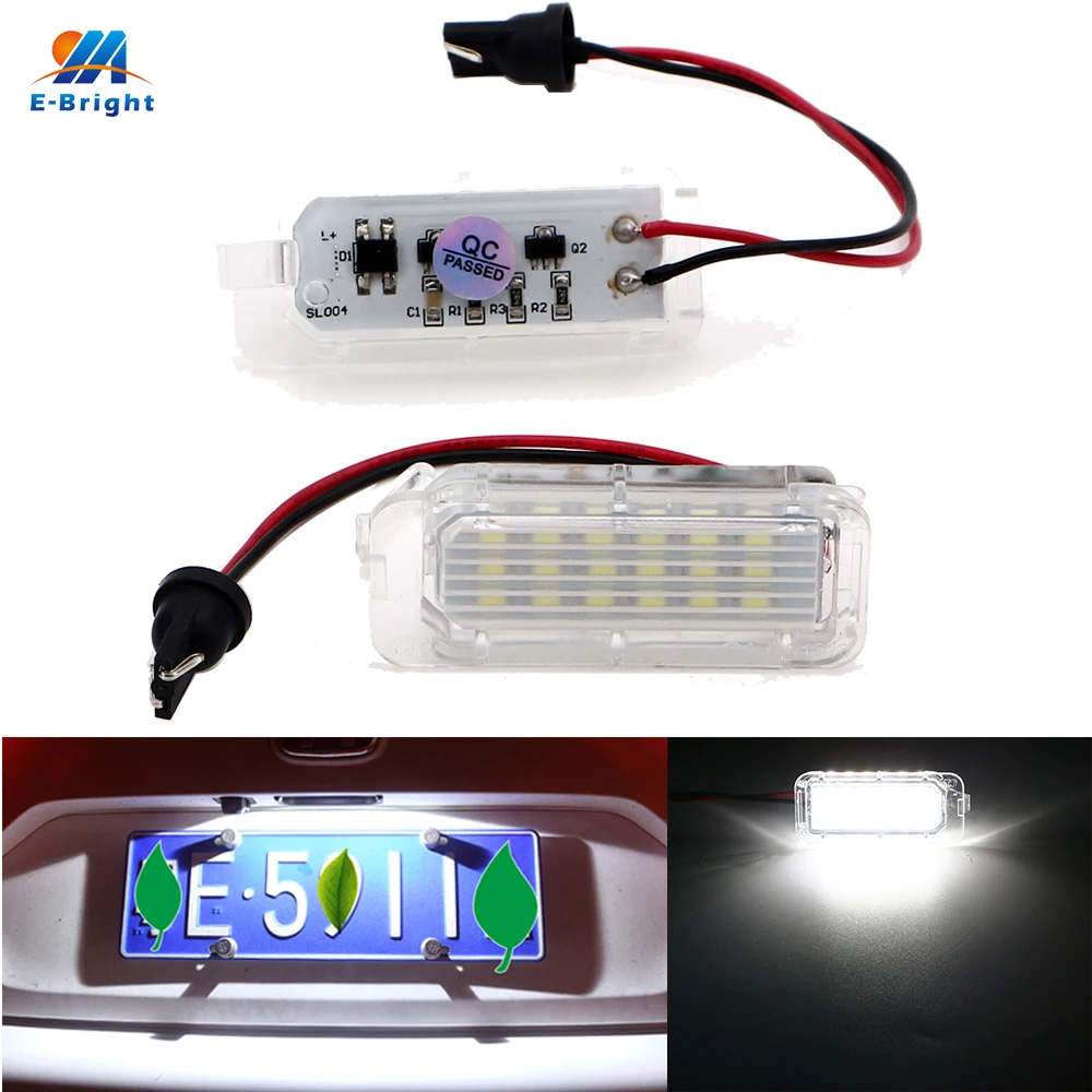 YM E-Bright 2PCS светодиодные фонарики для номерного знака 5D 2835 18 SMD без ошибок Canbus 12V для автомобилей Ford Focus Mondeo Fiseta Car Led on.