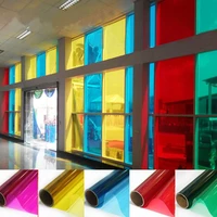 0 9x3m colored decorative glass film insulation sunscreen proof membrane red bi color transparent window stickers specials