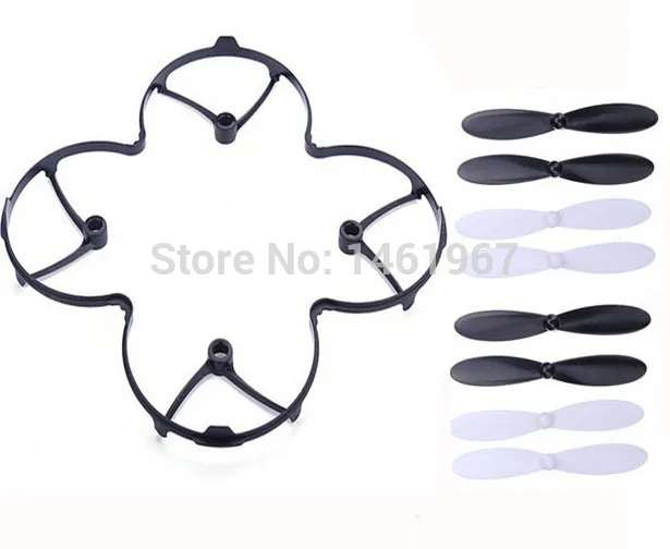 

Protection Cover Blades Guard Black with 2 sets H107-A02 Blades Propeller for Hubsan X4 H107L H107C H107D JXD385 Quadcopter