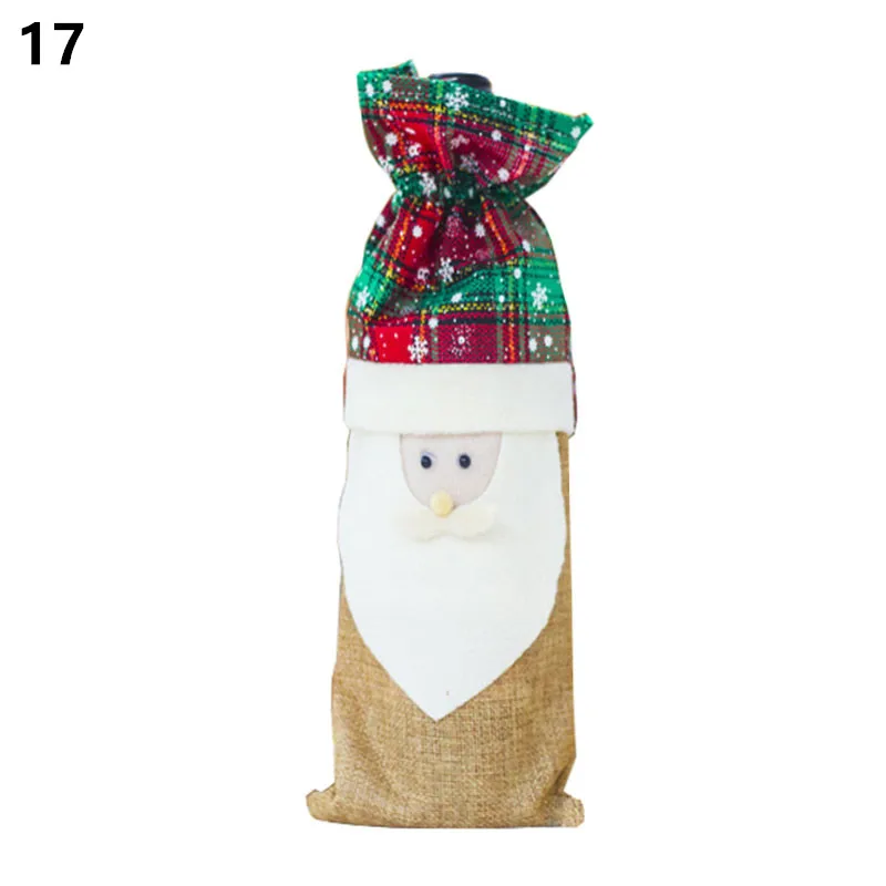 17-santa claus Noel новейшая Рождественская Крышка для бутылки вина Санта Клаус рождественские украшения для дома натальный Ужин Декор подарок на год - Цвет: 17-santa claus