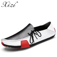 xizi 2018 men breathable causal shoes male loafers high quality split leather moccasins bullock men oxfords shoes flats for men
