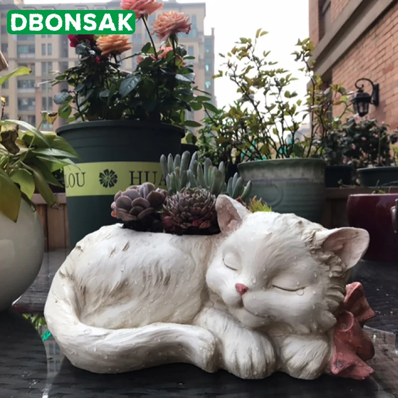 Животные цветочный горшок кошка котенок цветочное устройство полимерная ваза