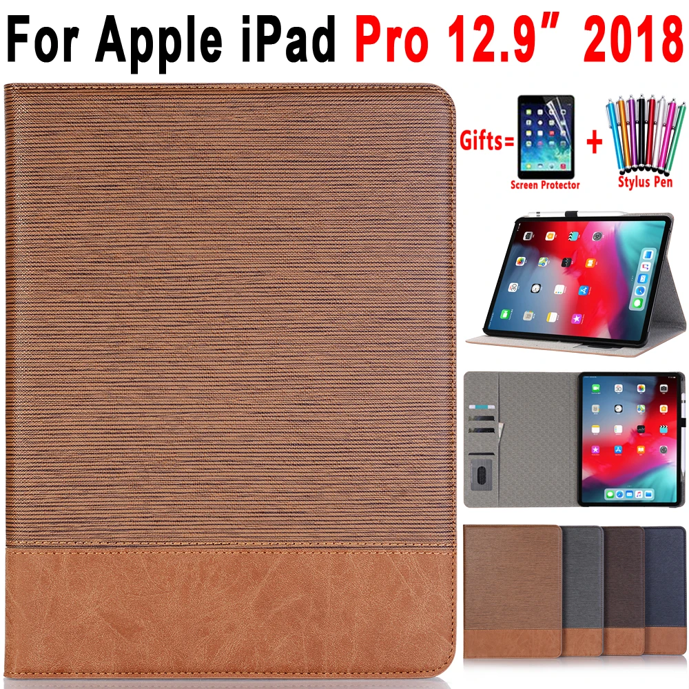 Премиум кожаный чехол-книжка с перекрестным узором для сна для Apple iPad Pro 12," 12,9 чехол Funda+ держатель для карандашей
