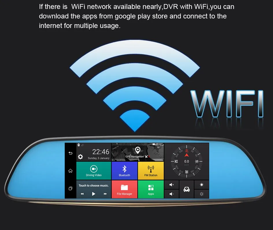 7 дюймов Android Автомобильный видеорегистратор GPS навигация с 3G WIFI Bluetooth MP5 сенсорный