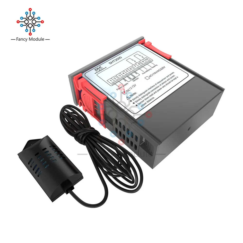 SHT2000 10A DC 12-72 V Светодиоды высокого напряжения цифровой термостат гигрометр термометр Контроль регулятор влажности воздуха метр