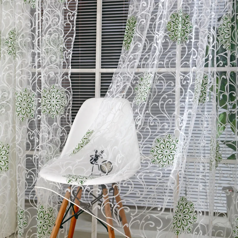 3 цвета, 95 см x 200 см, комнатный Цветочный Тюль, занавеска для окна, драпировка, панель, наклейка, шарф, творожные подзоры, занавески s